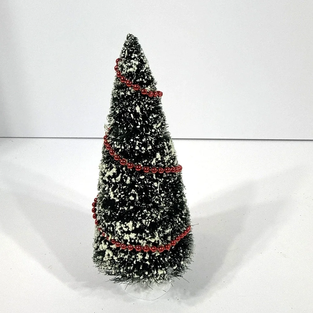 Dept. 56 Bottle Brush Frosted Trees Christmas Village Lot of 3